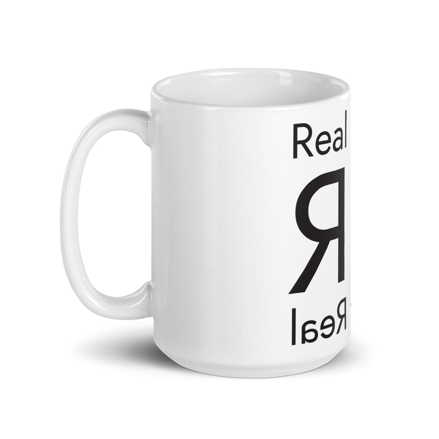 White glossy mug