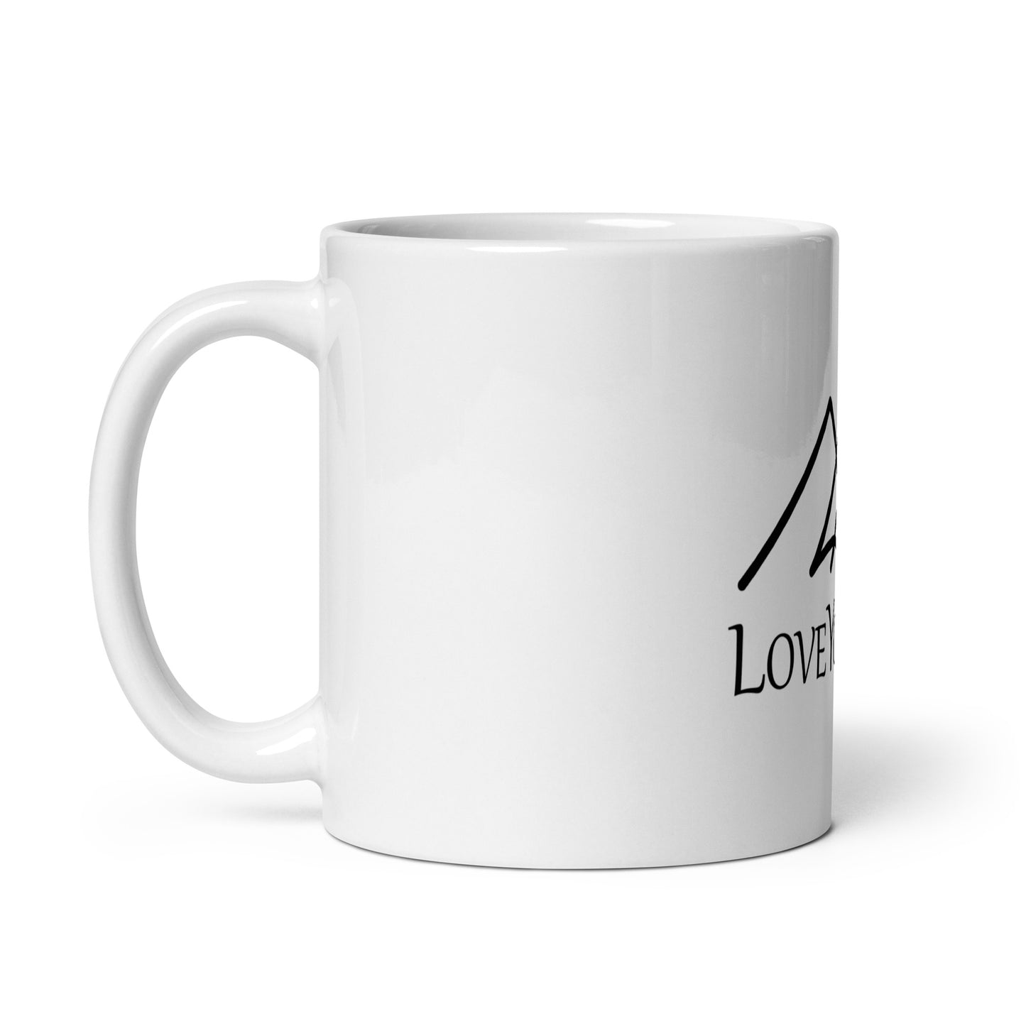White glossy mug